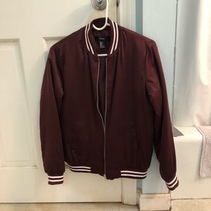 Forever 21 maroon bomber jacket